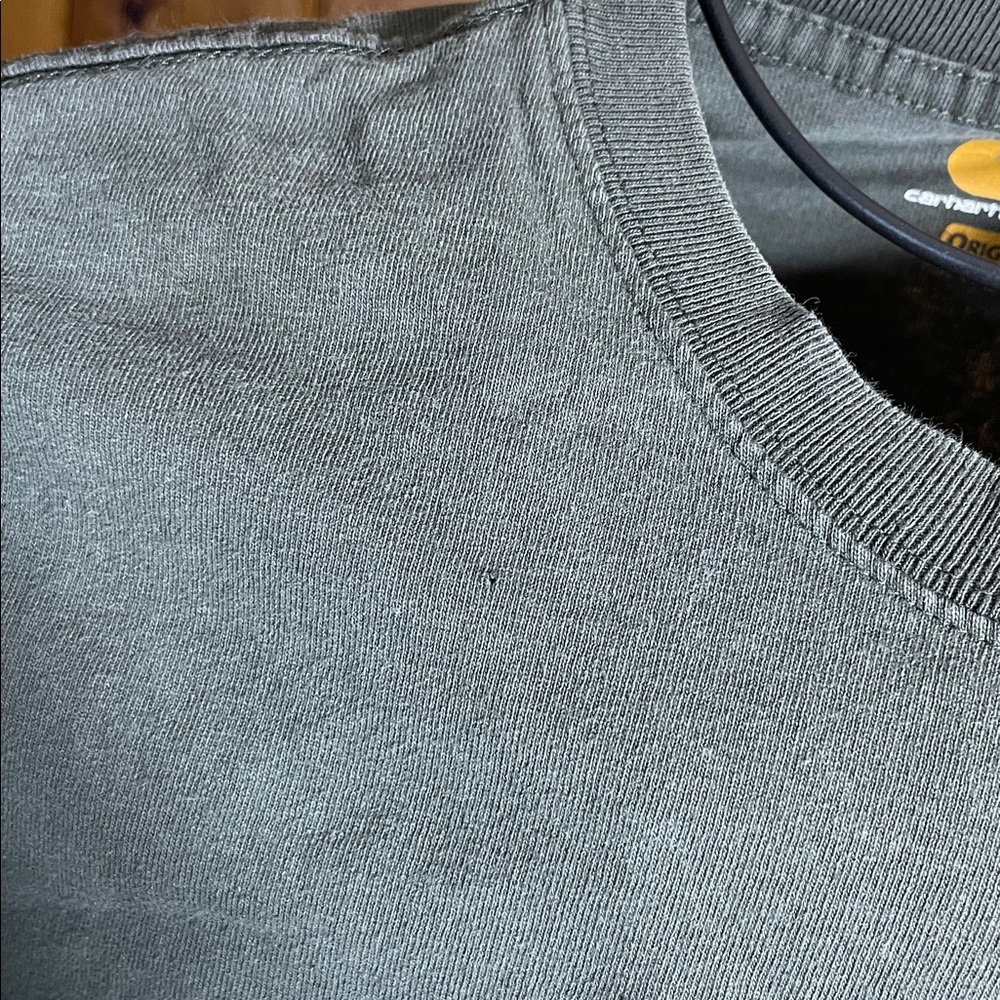 Carhartt Men's Dark Gray Long Sleeve Tee with green Accents size medium original - Picture 3 of 6